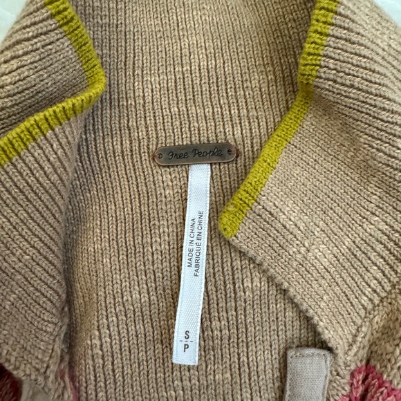 Free People Peplum Polo colorful knit racer back chevron print tank top small - Picture 6 of 9